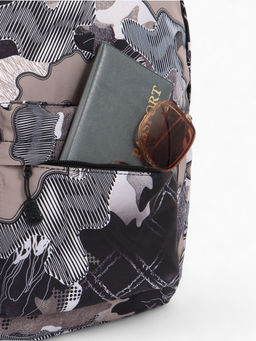 Рюкзак школьный на молнии, с карманами, с абстрактным принтом, размер 30?13?42 см, с принтом, чёрный