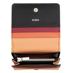 Итальянский кожаный кошелек DuDu серии Flores | черно-розовый - Dudubags фото 5