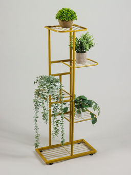 Подставка для цветов Greengo, 5 полок, 44×22×95 см, напольная, металл, цвет золотой