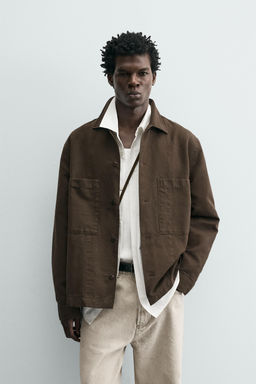 SOBRECAMISA REGULAR FIT / Marr?n oscuro - Zara фото 2