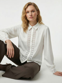 Блузка с кружевом OD-808-5 белый