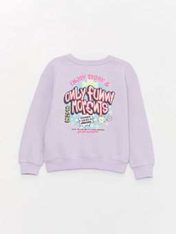 Bisiklet Yaka Bask?l? Uzun Kollu K?z ?ocuk Sweatshirt - Waikiki фото 2