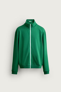 SUDADERA RELAXED FIT CREMALLERA CONTRASTE / Verde vigor? - Zara фото 6