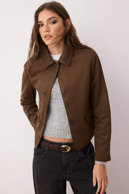 Kahverengi Regular Kal?p Suet Ince Ceket Mont TWOAW26MO00115 - Trendyolmilla фото 2