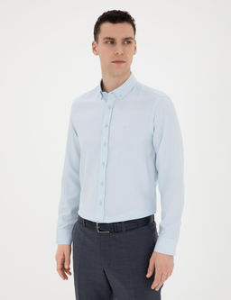 Рубашка Pierre Cardin Oxford Slim Fit светло-голубая