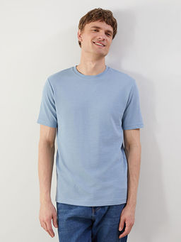 Bisiklet Yaka K?sa Kollu Erkek Dokulu Ti??rt