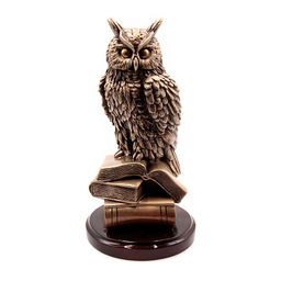 Сова с золотыми глазами дарует процветание через мудрость 26см-13см 1688гр ХРУПКОЕ