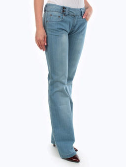 501/A BLUE Джинсы-клеш женские ISTEK (75% хлопок, 22% полиэстер, 3% лайкра)