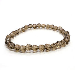 Браслет из камня 6мм с огранкой Раухтопаз привлекает богатство и удачу