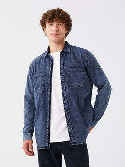 Regular Fit Uzun Kollu Erkek Jean G?mlek