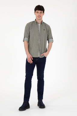 Мужская рубашка цвета хаки с длинным рукавом Неожиданная скидка в корзине - U.s. polo assn фото 4