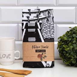 Набор кухонных полотенец Доляна Rock'n'roll 35х60см-4шт, 100% хл  фото 9