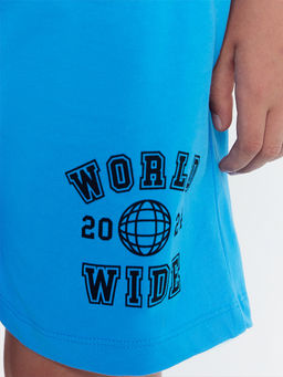 Шорты для мальчиков мультипак 2 (шт.) в лазурно-голубом и песочном цвете с печатью - Mark formelle фото 6