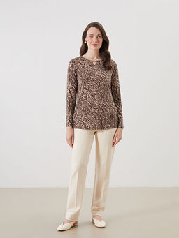 Bisiklet Yaka Desenli Bluz