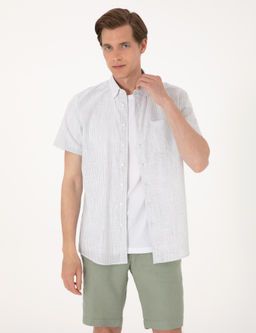 Haki Regular Fit K_sa Kollu G_mlek