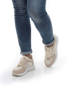 05-6027-6 BEIGE Кроссовки женские (искусственные материалы) - No name фото 4