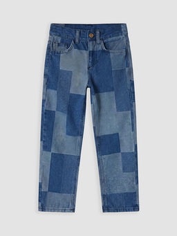 Renk Bloklu Erkek ?ocuk Jean Pantolon