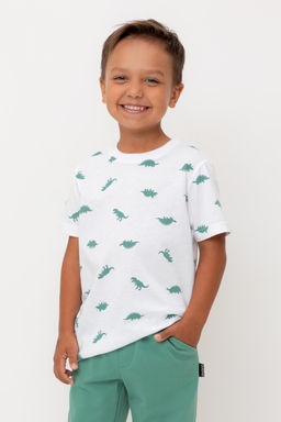 Crockid _ КР 302737/белый,дино к560 фуфайка (футболка) для мал  фото 5