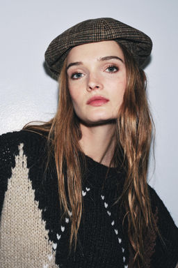 WOOL CHECK BERET