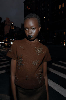 SHORT SLEEVE BEADED JUMPER - Zara фото 5