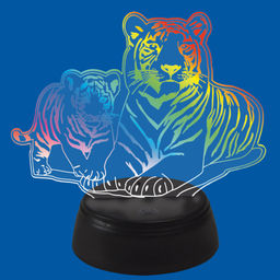 ULI-M508 RGB/3AA TIGER FAMILY/BLACK Светильник декоративный с эффектом 3D Семья тигров, на батарейках 3AA (не в/к). 1 светодиод. RGB свет. TM Uniel