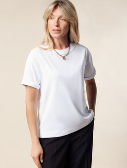 VILATTE / Футболка из премиального хлопка с эластаном  фото 6