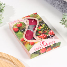 Набор свечей ароматических чайных «Ягоды», 3.8×1.6 см, 3.5 ч, 12 г, 6 шт.