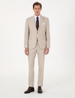 Bej Slim Fit %100 Y_n Tak_m Elbise