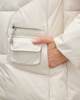 Куртка зимняя женская с капюшоном модная бежевого цвета 3193B - Visdeer фото 11