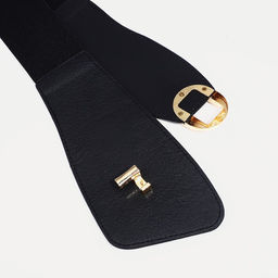 Ремень женский, ширина 6-10 см, на резинке, пряжка металл, цвет чёрный - Simaland фото 3