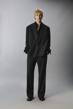 PINSTRIPED SUIT TROUSERS