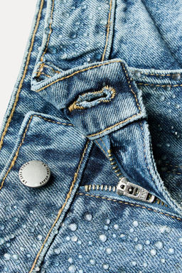 ZW COLLECTION MID-RISE JEANS WITH RHINESTONES - Zara фото 8