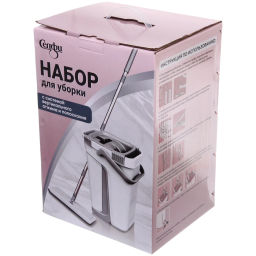 Набор для уборки "Селфи" Спарклин ведро с отжимом, швабра, две насадки) в цветной коробке ZY021