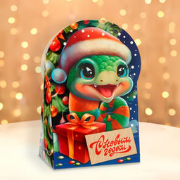 Цена за 5 шт. Подарочная новогодняя коробка Змеюша, упаковка, 12?6.5?18.8 см