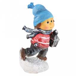 Скульптура-фигура для сада из полистоуна "Мальчик с фонариком" 13х8х20см (Россия)