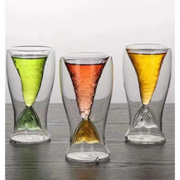 Стакан стеклянный с двойными стенками 100мл "Рыбка"