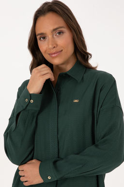 Kad_n Koyu Ye_il Uzun Kollu Oversize Desenli G_mlek - U.s. polo assn фото 2
