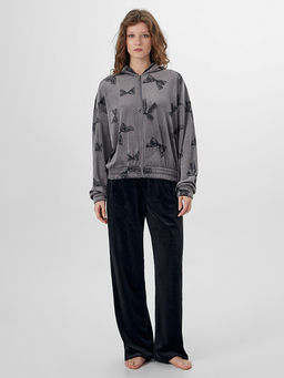 Толстовка женская велюровая серая с узором бантики - Mark formelle фото 3