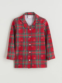 G?mlek Yaka K?z ?ocuk Pijama ?st