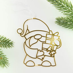 Ёлочная игрушка новогодняя Гном, 9.8?8.2 см
