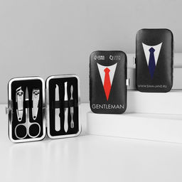 Набор маникюрный GENTLEMAN, 6 предметов, в футляре, разноцветный