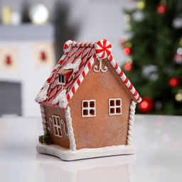 Светодиодная фигура «Пряничный домик» 18×12×10 см, полистоун, от батареек АААх3, свечение тёплое белое