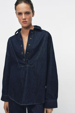 CAMISA DENIM ZW COLLECTION / Azul - Zara фото 10