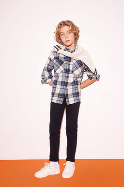 Джинсовые брюки узкого кроя для мальчиков скинни