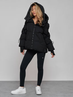 Зимняя женская куртка модная с капюшоном черного цвета 52306Ch - Holdluck фото 7