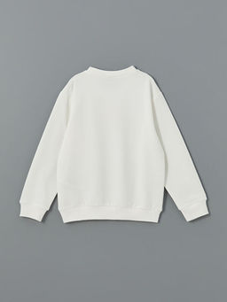 Bisiklet Yaka Bask?l? Erkek ?ocuk Sweatshirt - Waikiki фото 2