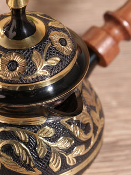 Цена за 2 шт. Турка Чёрное золото, 250 мл, латунь, с крышкой и деревянной ручкой - Simaland фото 3