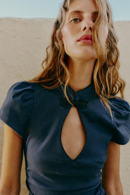 VESTIDO MINI ALAMAR CON LINO / ?ndigo - Zara фото 4