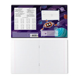 Цена за 10 шт. Тетрадь школьная ученическая ErichKrause Русский космос, 12 листов, клетка, выборочный УФ-лак (в плёнке по 10 шт.)_MIX-PACK  фото 19