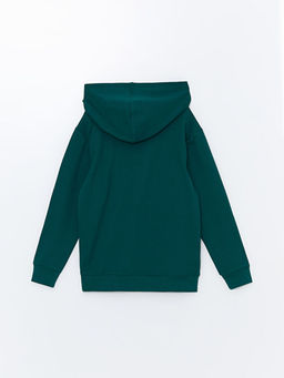 Bask?l? Uzun Kollu Erkek ?ocuk Hoodie ve E?ofman Alt? - Waikiki фото 3